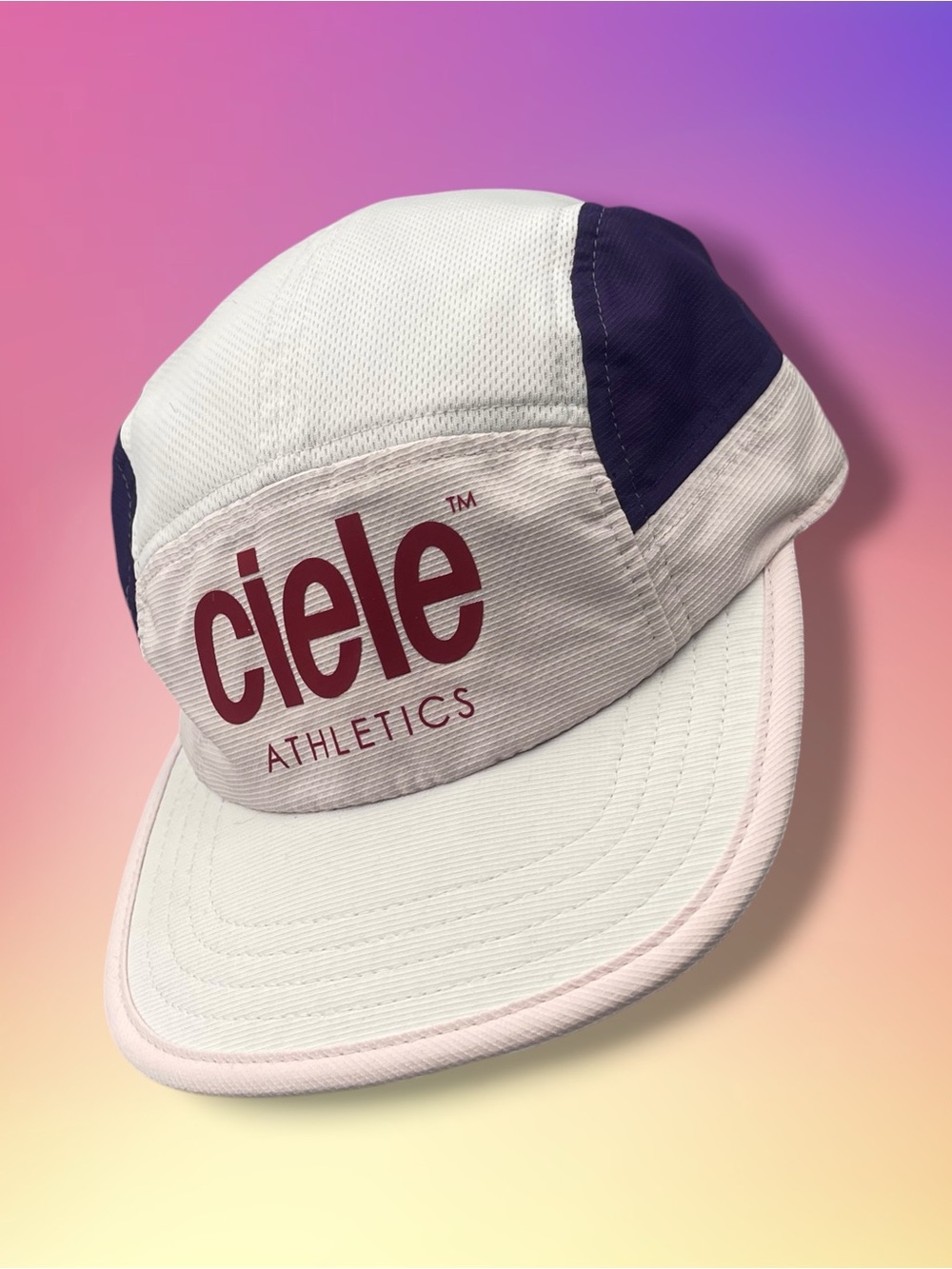 Ciele Athletics GOCap Athletics 5-Panel Running Hat White Burgundy Purple Pink